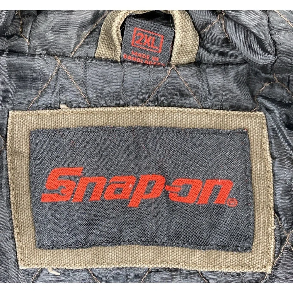 Snap-On Tools Canvas Jacket Quilt-Lined Hooded Jacket Brown Men's XXL